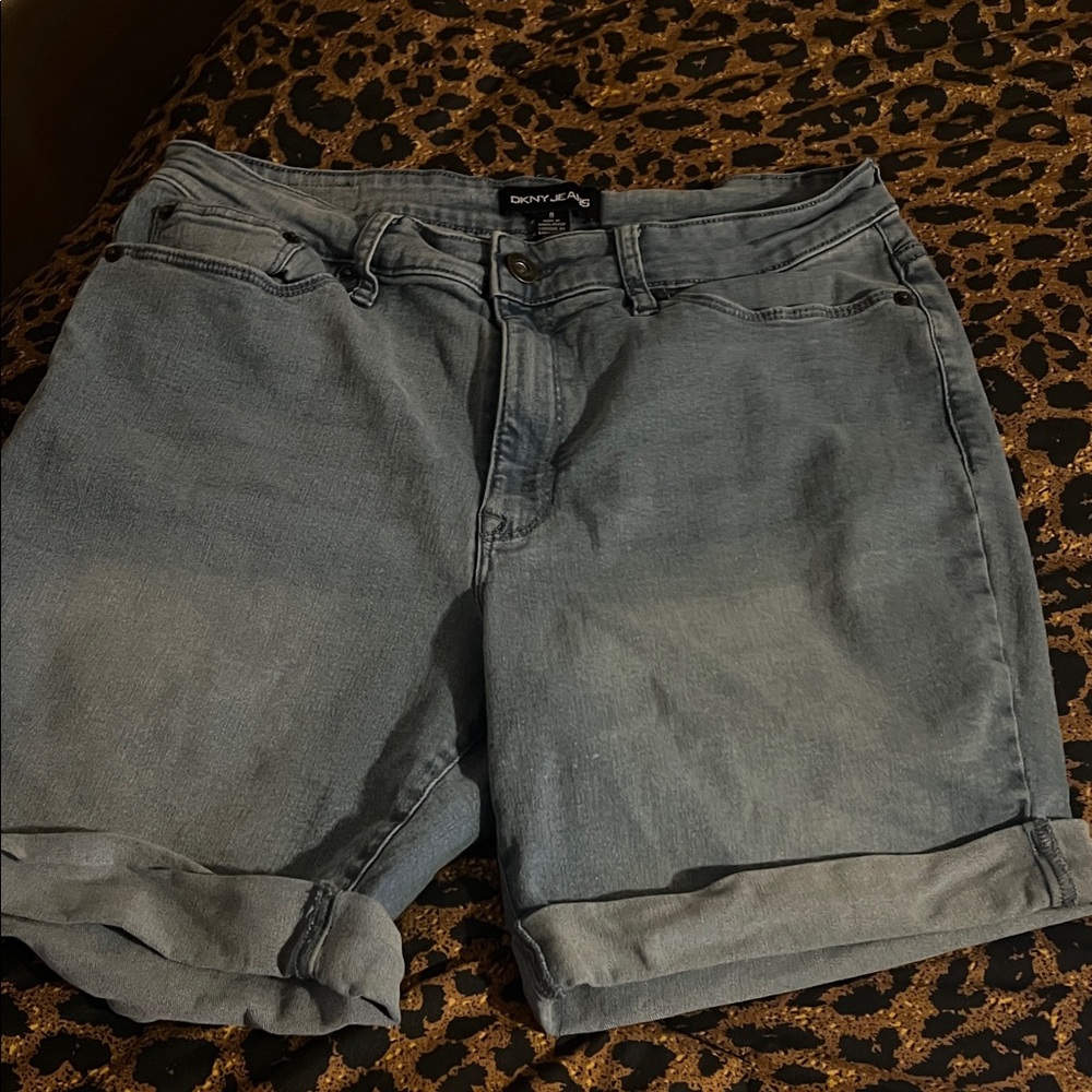 DKNY Jeans Light Blue Rolled Hem Denim Shorts